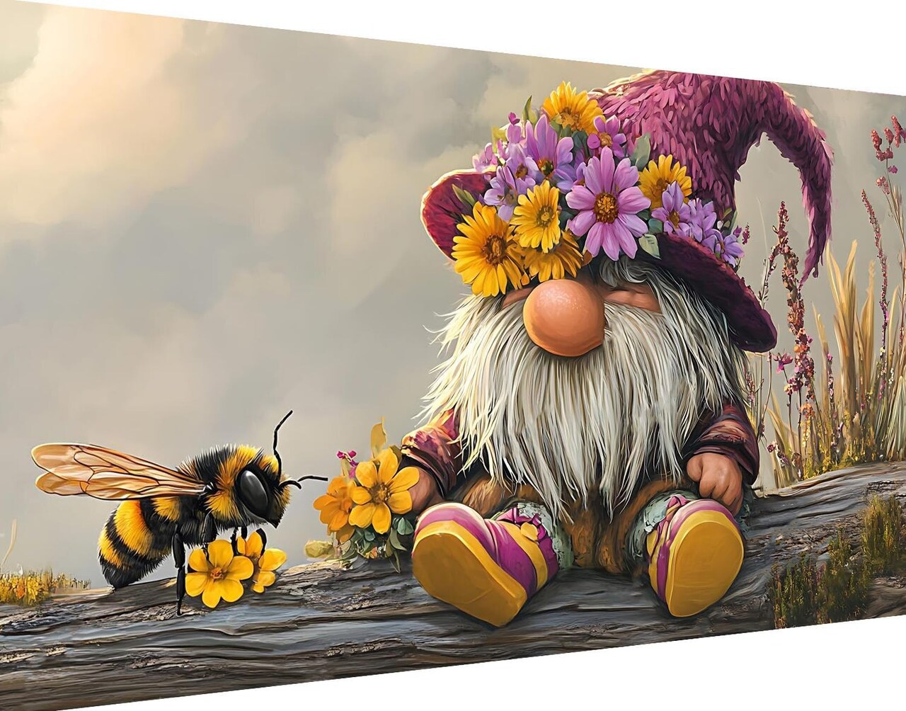 Gnome Diamond Art Kit for Adults, Gnome Diamond Painting Kit Large Size 5D Full Drill Round Big Diamond Painting